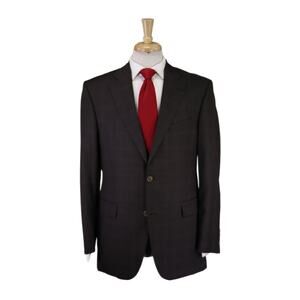 Jack Victor Brown w/ Gold Windowpane Super 100's Wool Suit 40R
